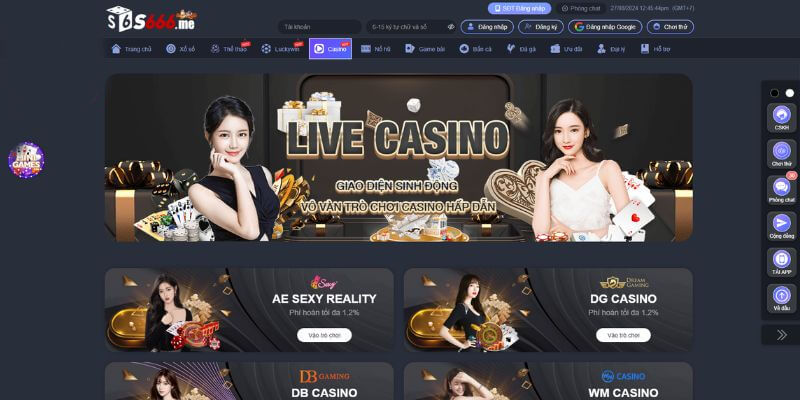 Sảnh Casino Hot Nhất tại S6666